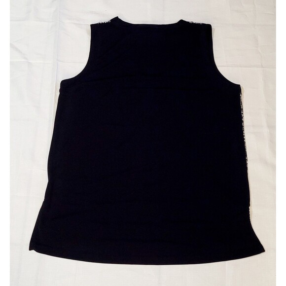 Jones New York Women's Top Black White Sleeveless V Neck Pullover Blouse Size M - Picture 2 of 9
